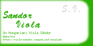 sandor viola business card